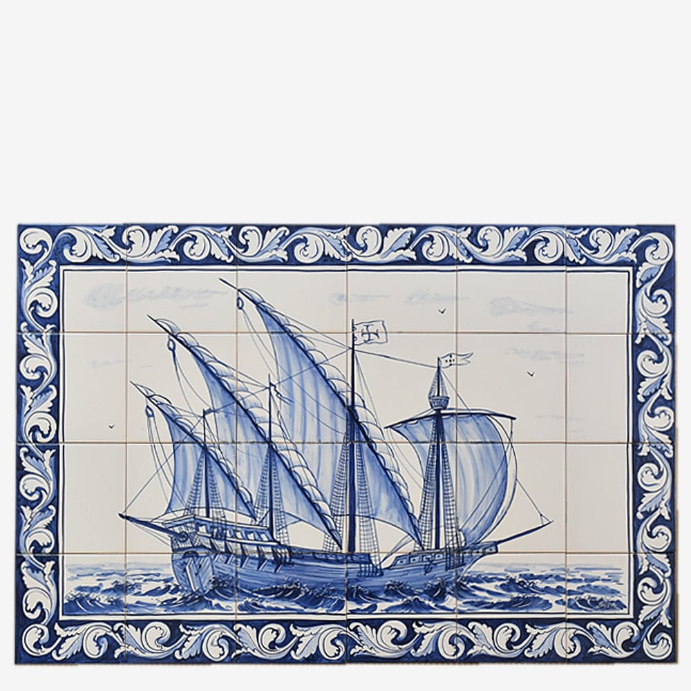 Fresque d'azulejos portugais peinte à la main Copy of Fresque d'azulejos 60x45cm