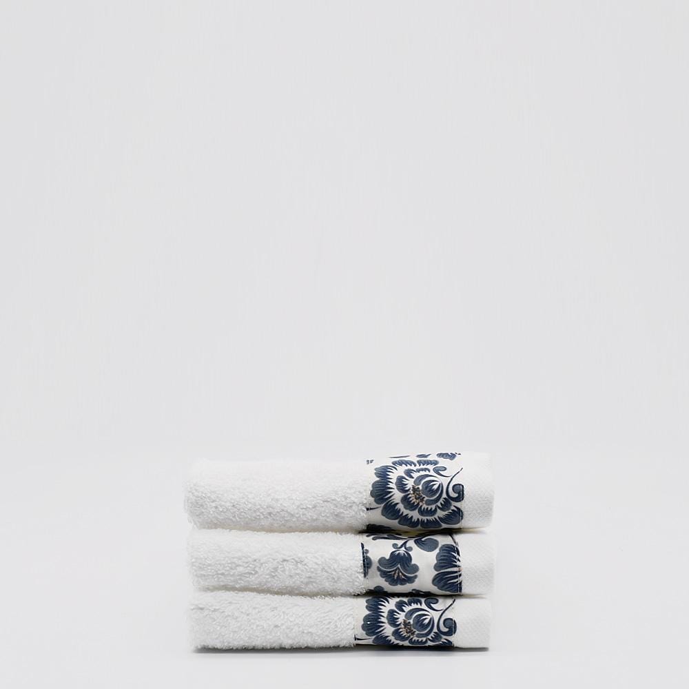 Hand Towel with blue borders - Set of 3 from Portugal