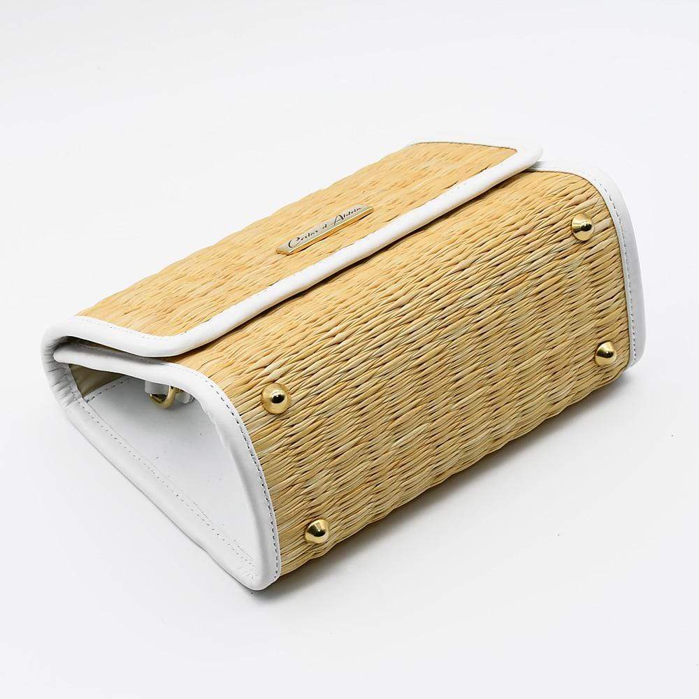 Leather and rush Clutch Bag - Natural from Portugal