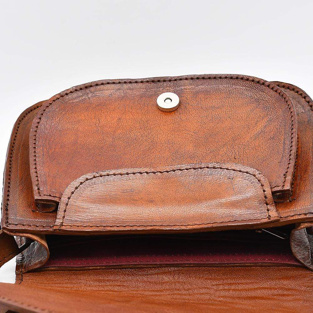 Leather Saddle Bag - Brown from Portugal