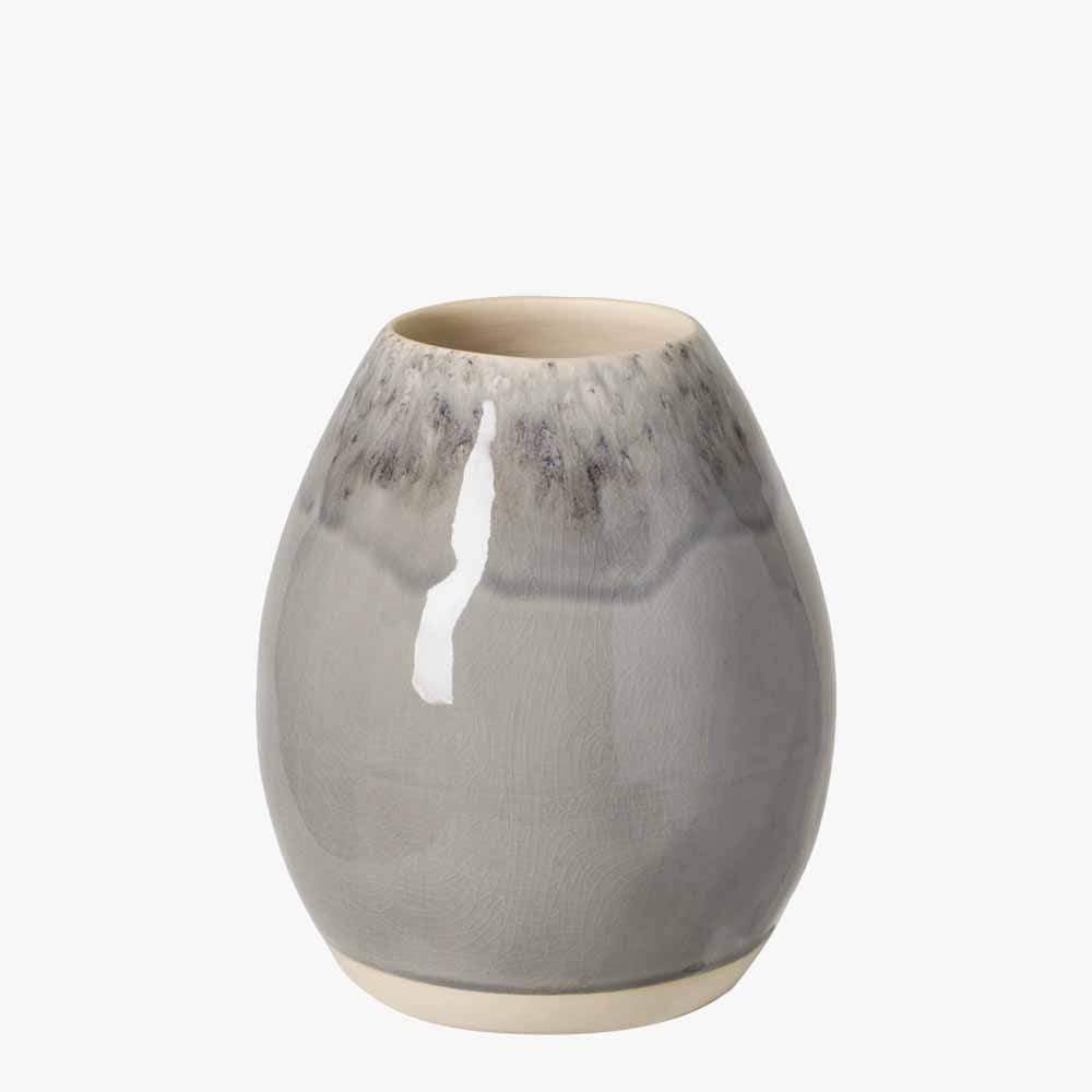 Madeira I Stoneware Oval Vase - Grey from Portugal