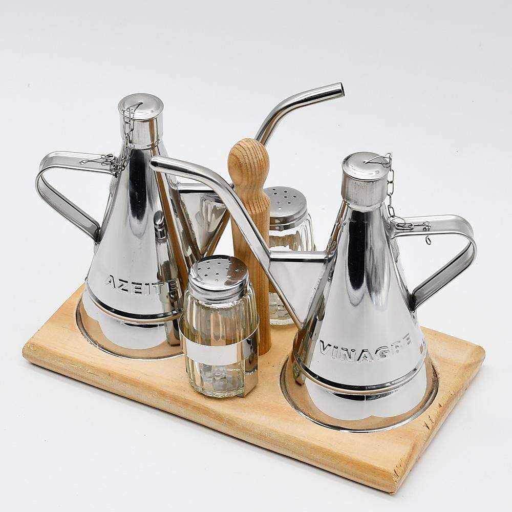 Stainless steel and wood Condiment set - Luisa Paixao | USA