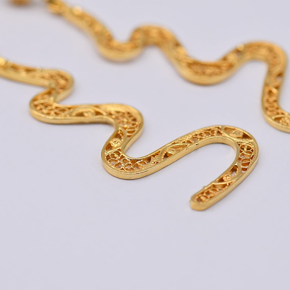 Serpente I Gold plated Silver Earrings - 2.4'' - Luisa Paixao | USA