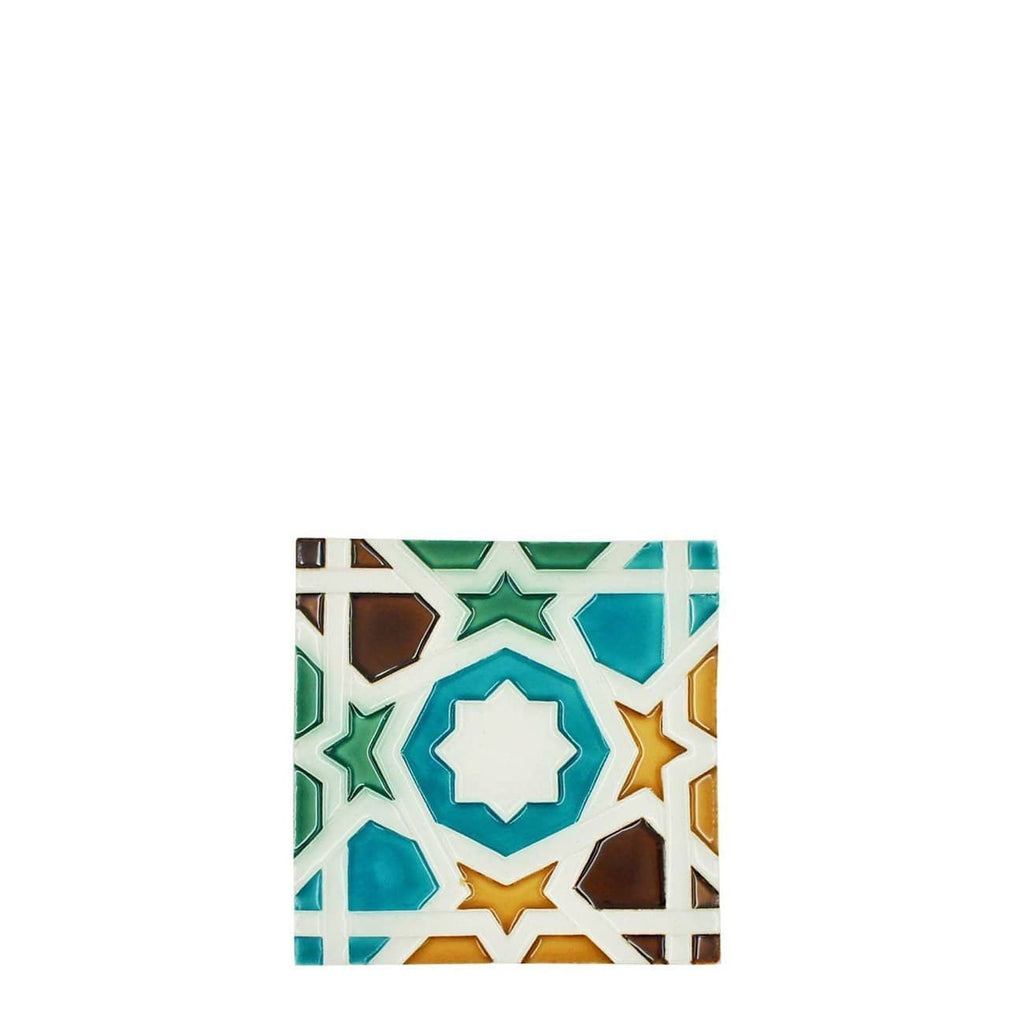 Spanish-Moorish Azulejo 8.5x8.5 cm from Portugal