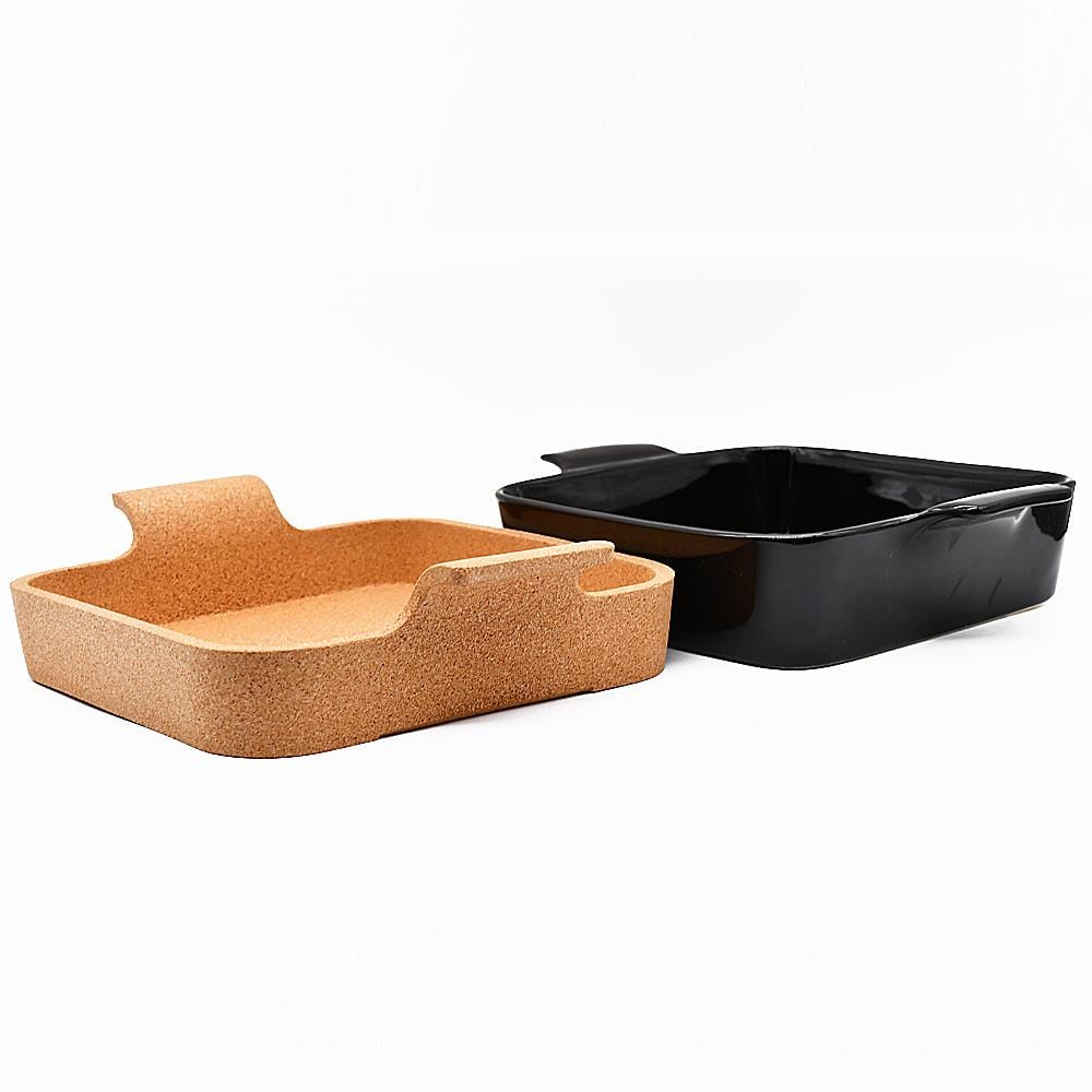 Stoneware baking Dish with cork base - Black from Portugal